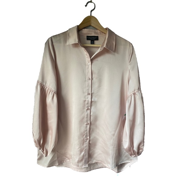 NWT- Laundry by Shelli Segal- Pink dress shirt, size large - Picture 2 of 6